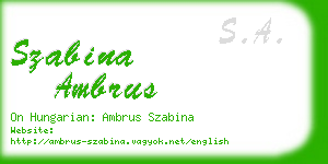 szabina ambrus business card